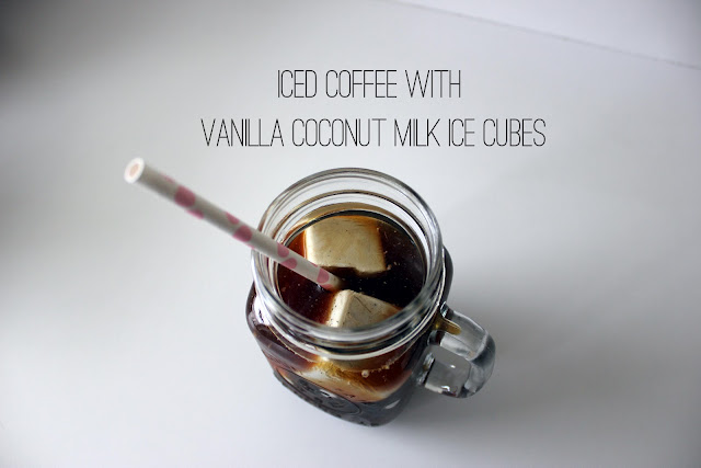 iced coffee with vanilla coconut milk ice cubes | via withach.com
