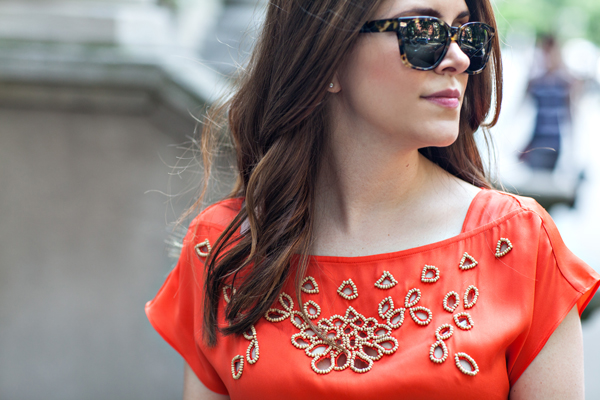 outfit: tangerine dress